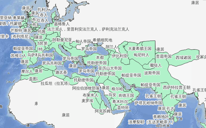 公元475年世界历史地图-罗马帝国