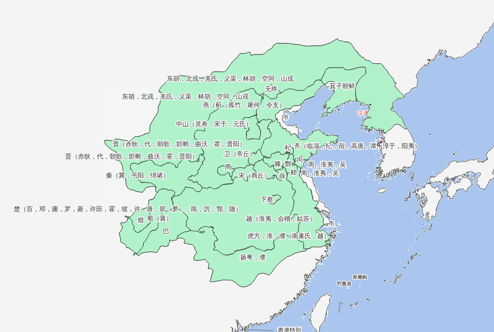公元前473年-公元前465年春秋晚期历史地图