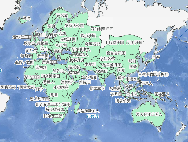 公元1500年世界历史地图