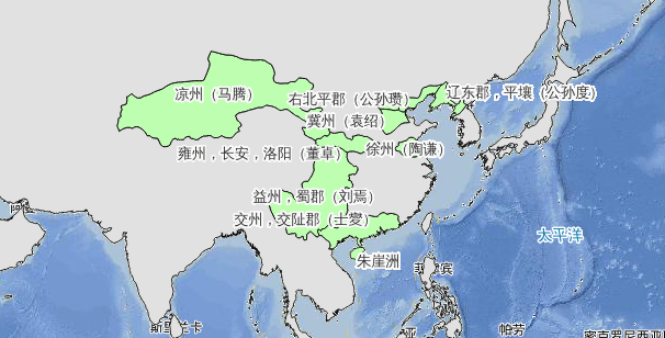 191年三国时期（东汉初平二年）历史地图