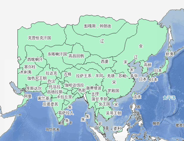 1128年末南宋继续南迁历史地图