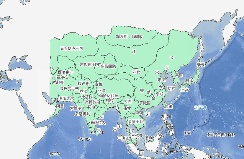 1130年3月南宋楚地钟相起义、李成江西割据、金兵占领潭州历史地图