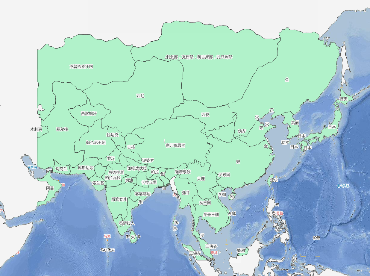 1136年岳飞第二次北伐历史地图