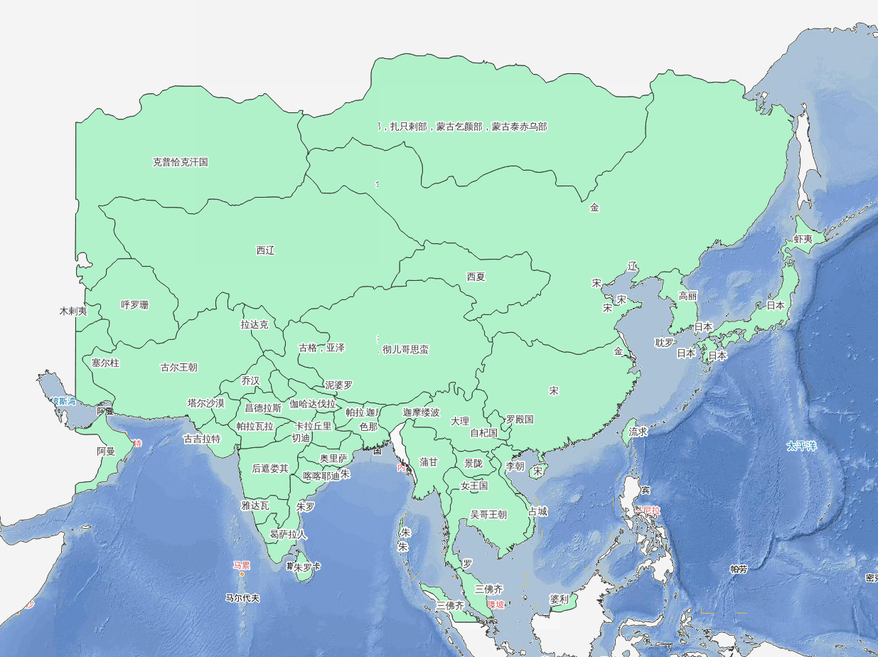 1186年南宋淳熙十三年金朝大定二十六年伽色尼王朝灭亡历史地图