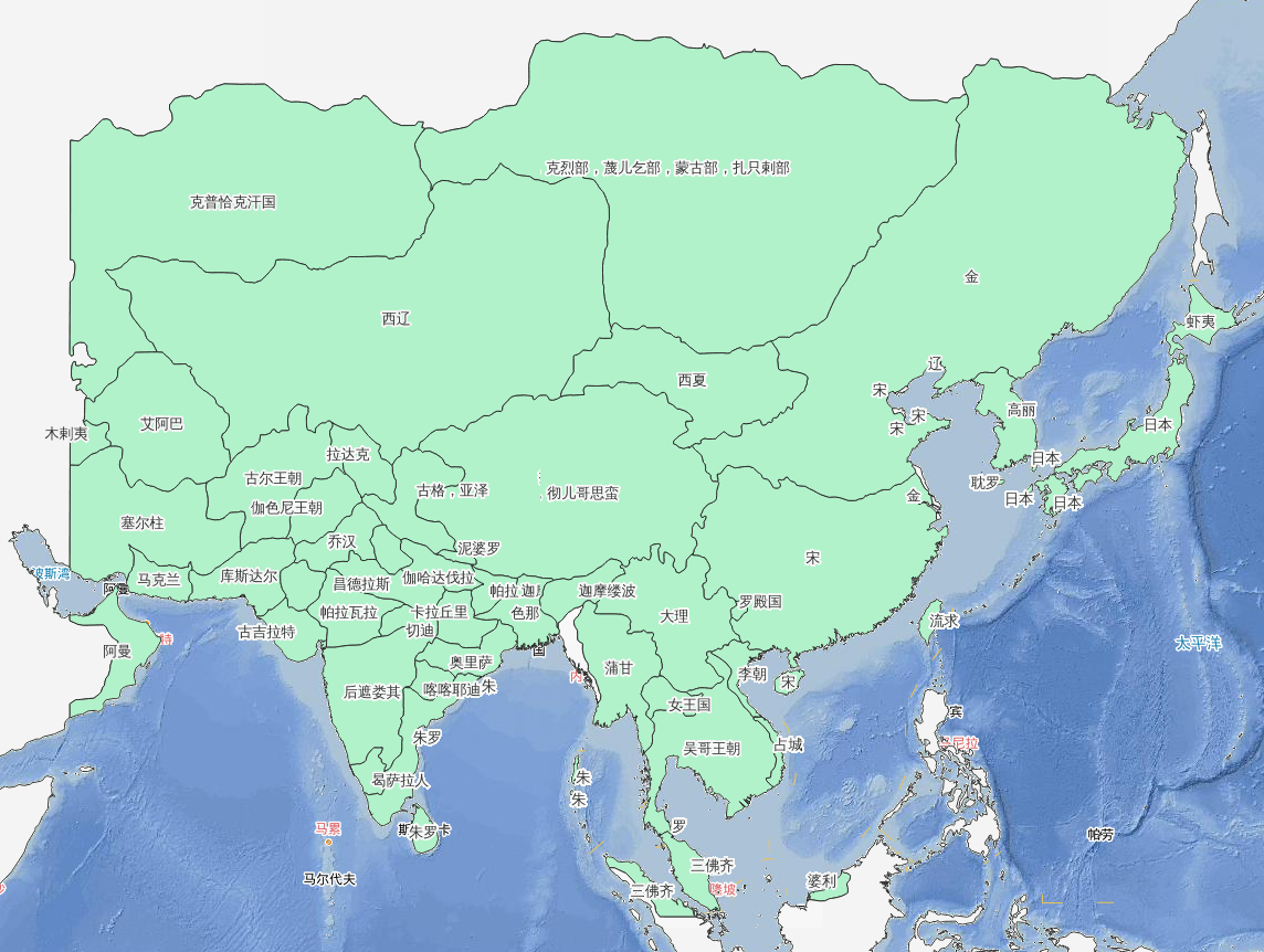 1170年南宋内部整顿历史地图