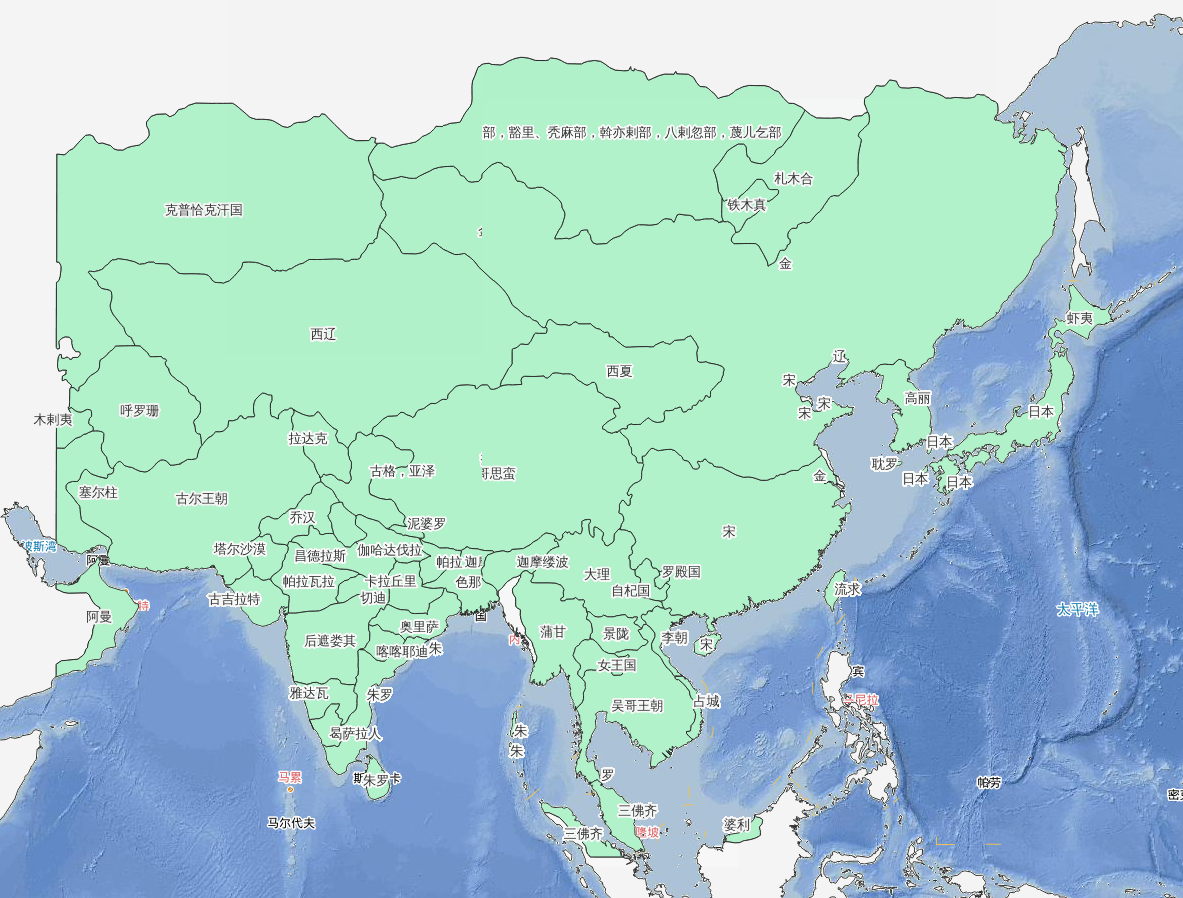 1189年铁木真札木合破裂历史地图