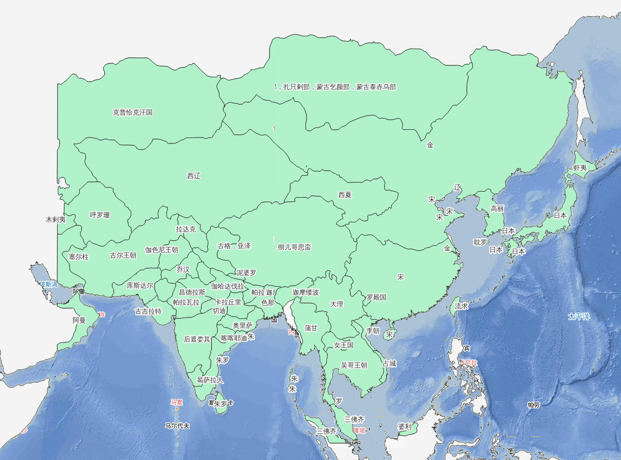 1176年金朝的扩张历史地图