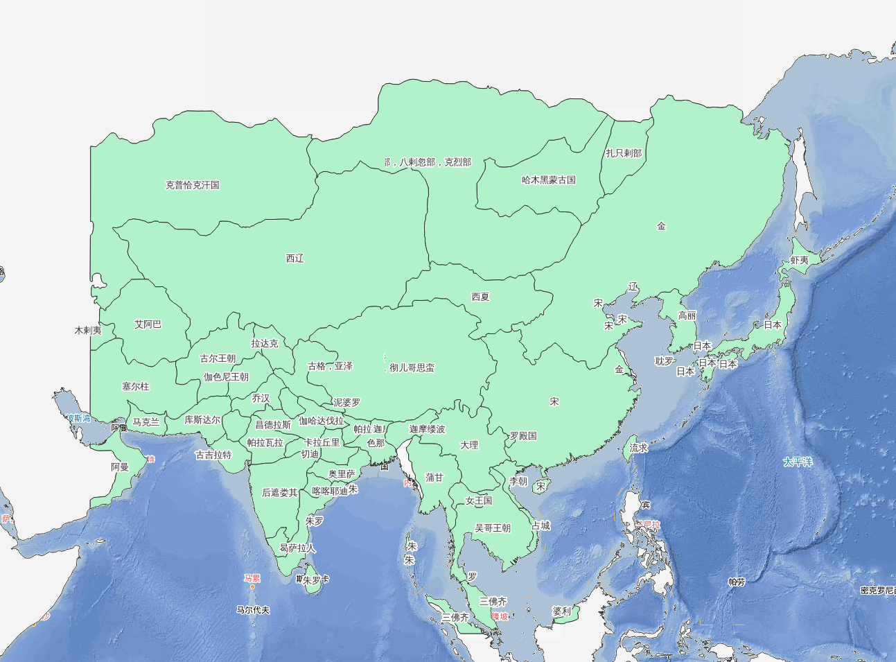 1162年金朝平定内乱历史地图