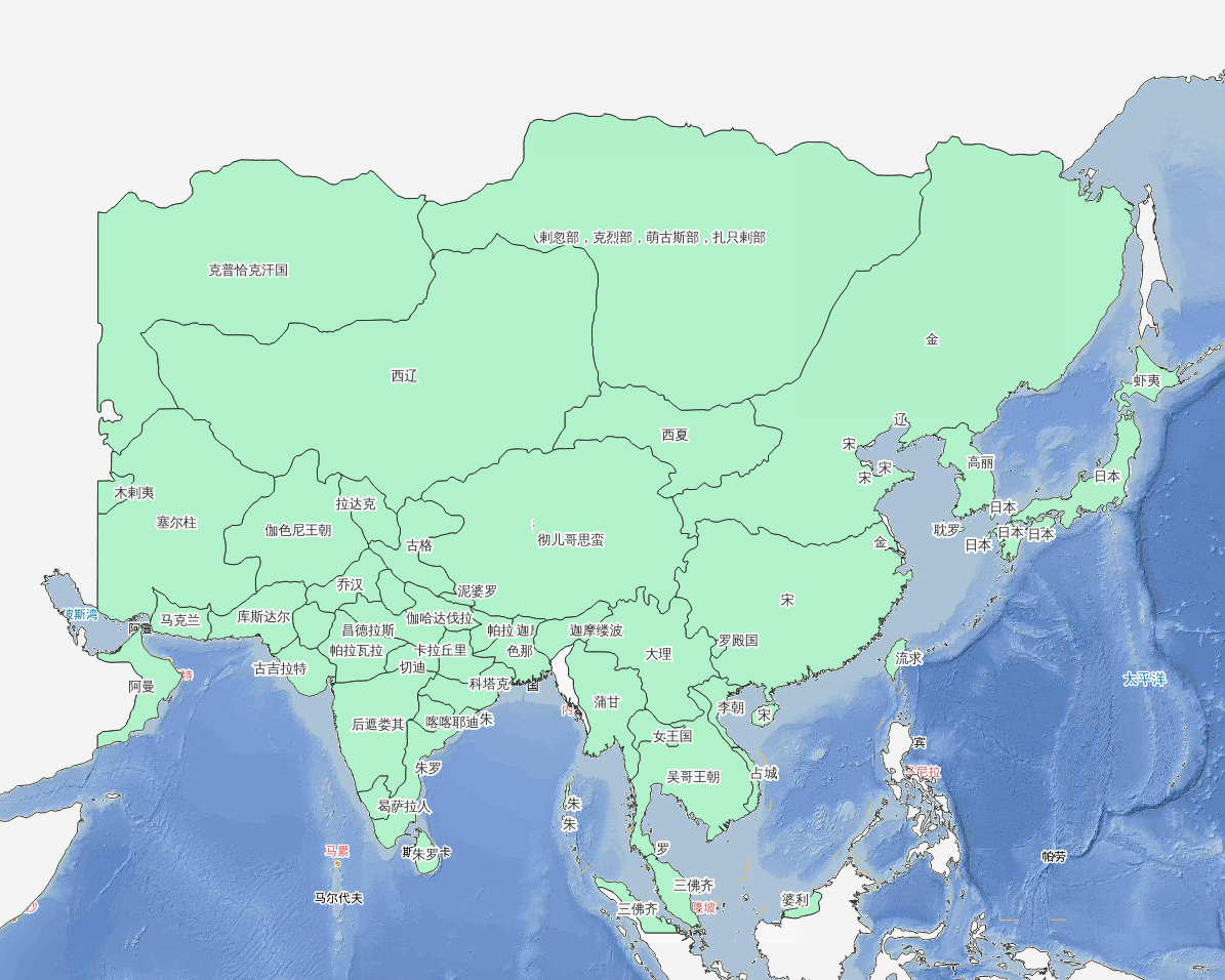 1143年南宋与金朝南北对峙历史地图