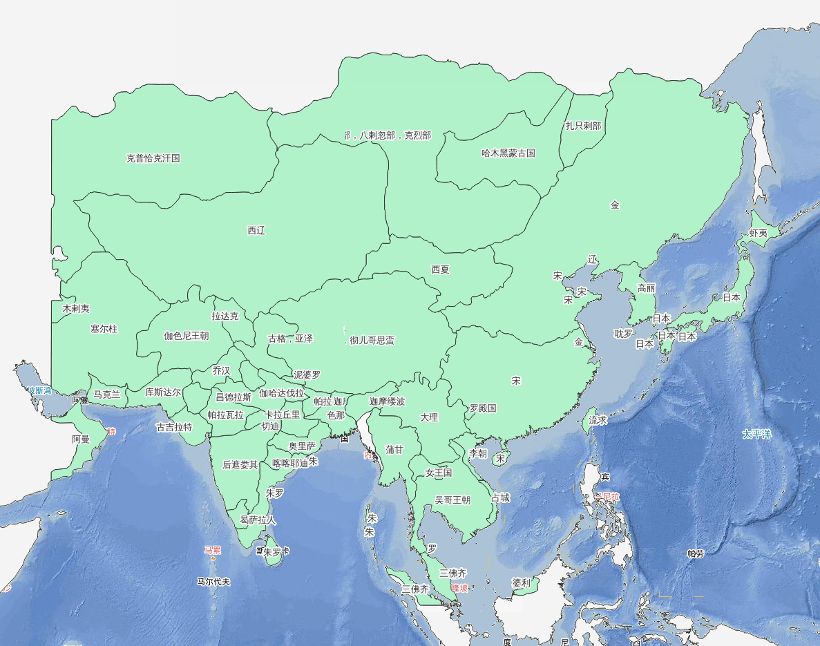 1147年南宋与金朝南北对峙历史地图