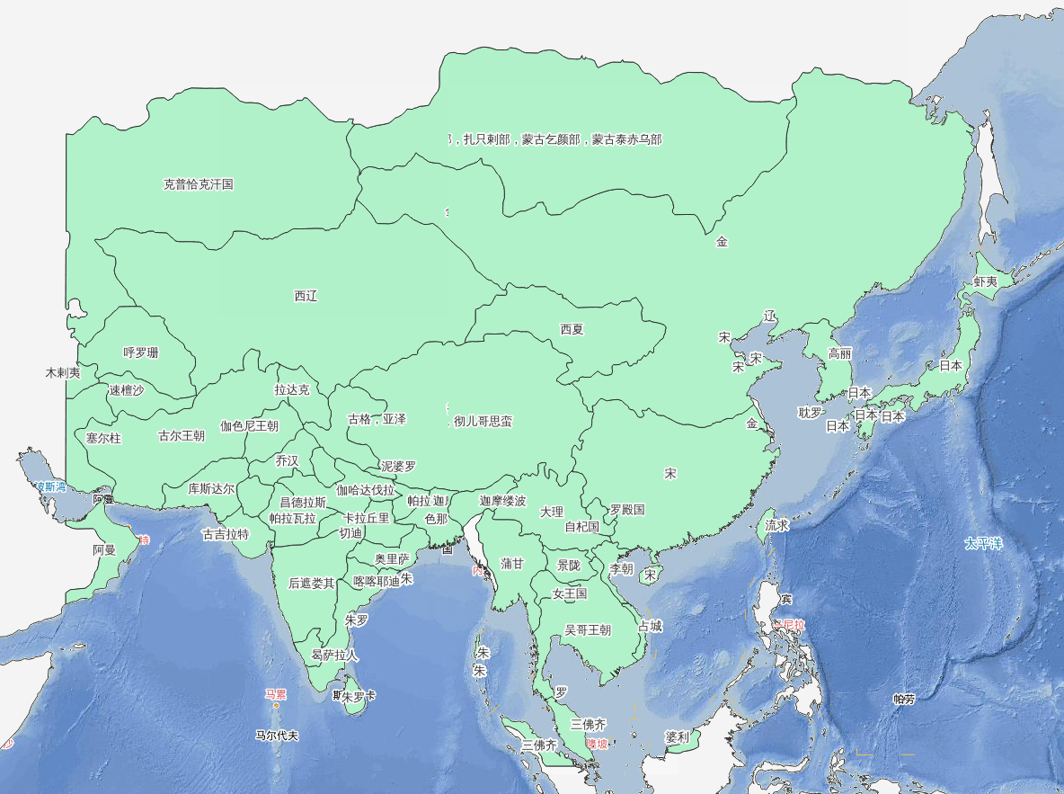 1180年大理内乱景陇建国历史地图