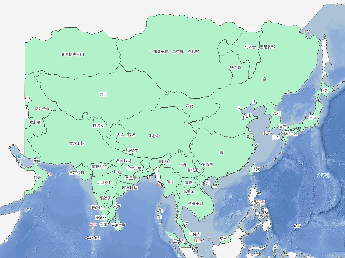 1199年古尔王朝的扩张历史地图