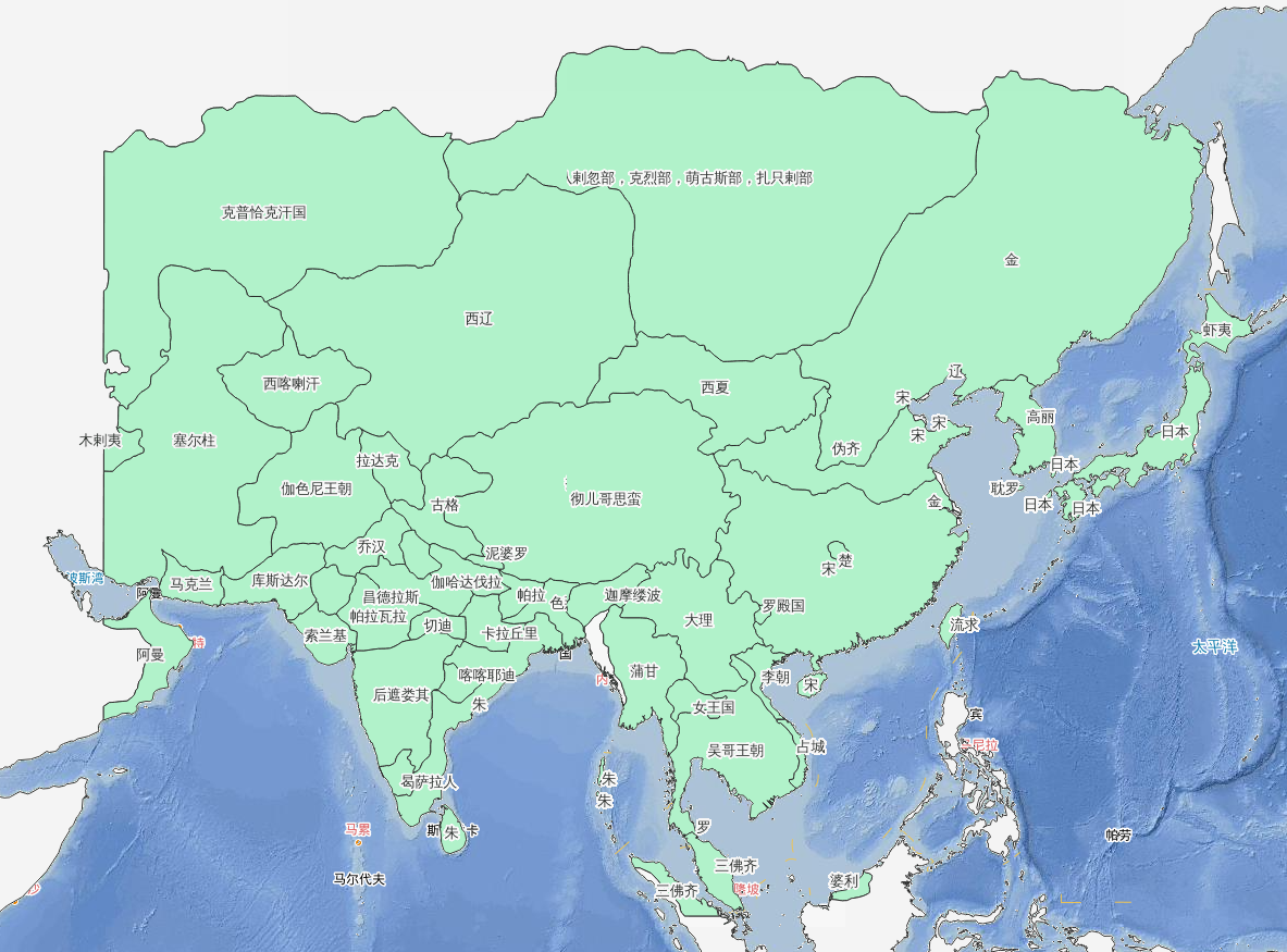 1134年岳飞第一次北伐收复襄阳六郡历史地图