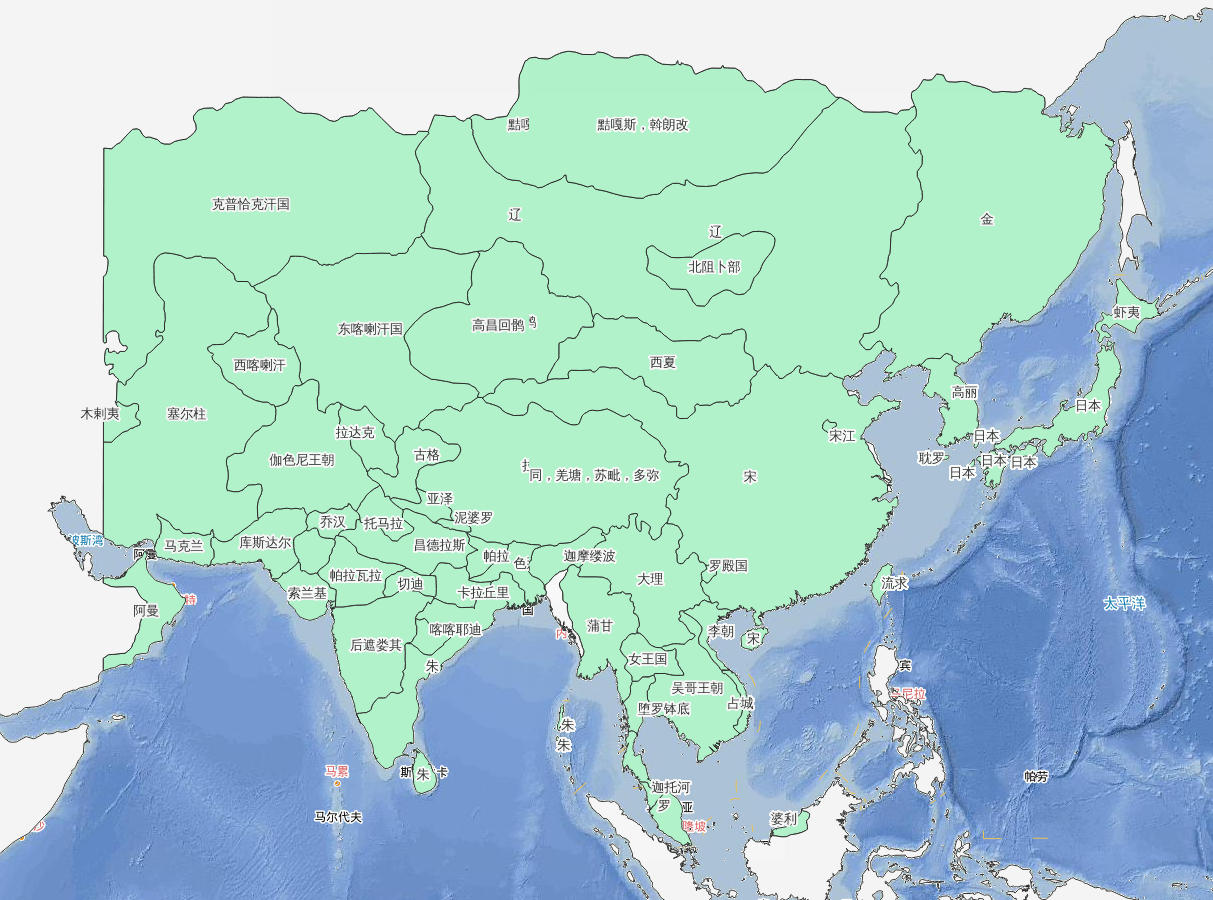 1119年宋辽金时期宋江起义历史地图