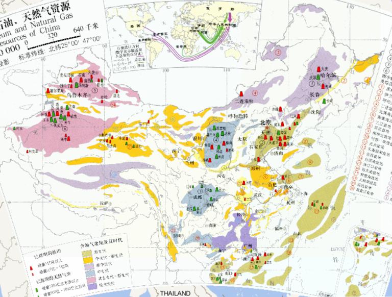 中国石油、天然气资源地图（1:3200万）