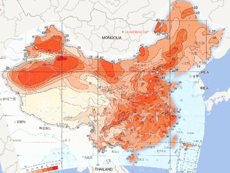 1961-2015年中国极端最高气温在线地图