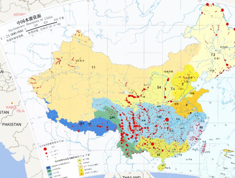 中国水能资源在线地图（1:2100万）