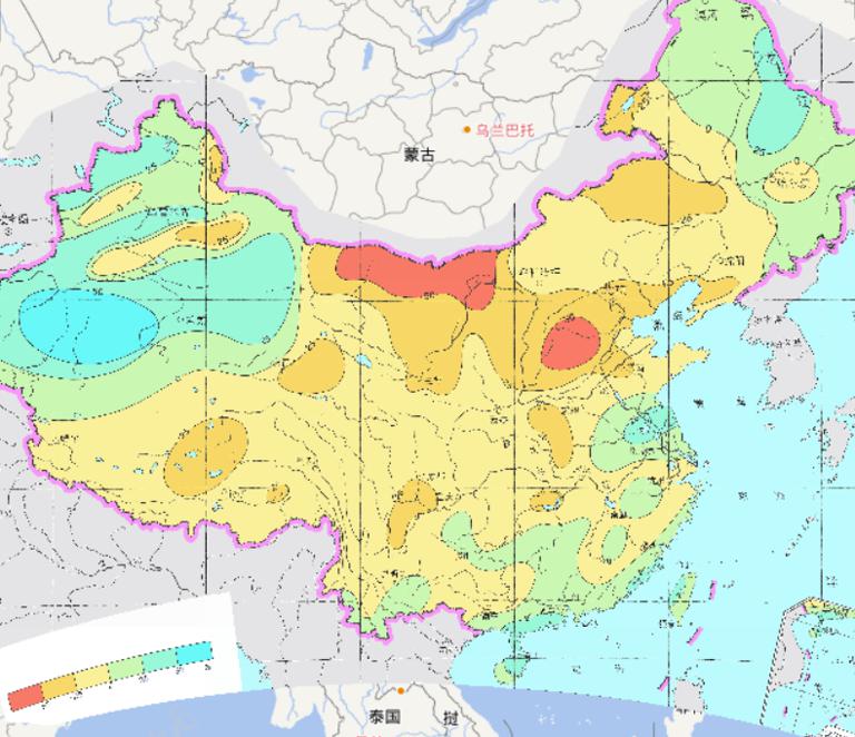 1972年中国典型干旱年降水量距平百分率在线地图