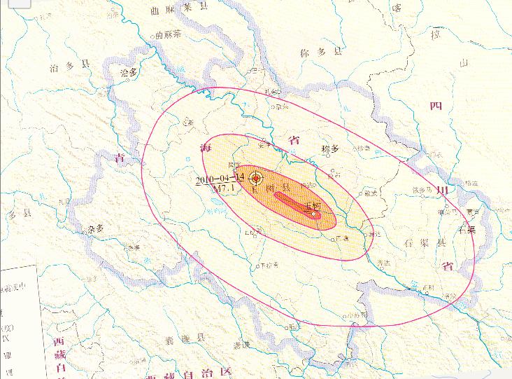 2010年中国青海玉树地震灾害地震强度在线地图