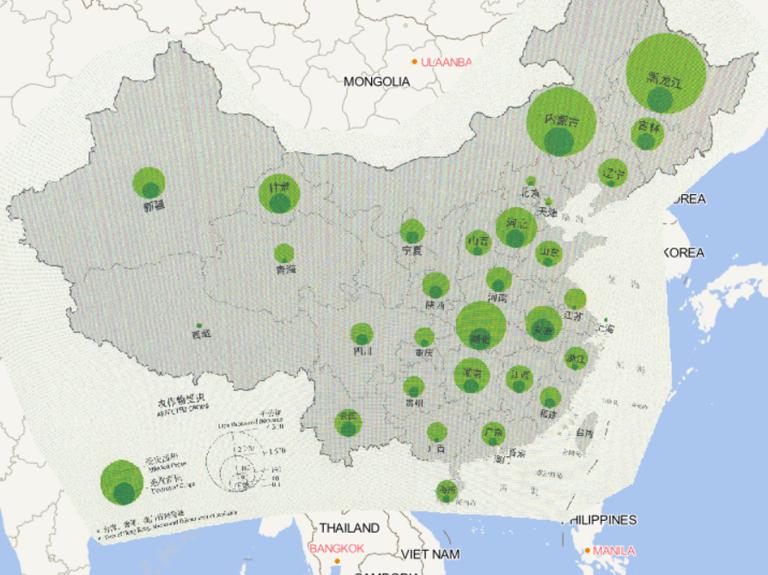 2016年中国分省农作物受灾情况在线地图