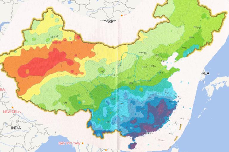 2014年中国年均降水量在线地图