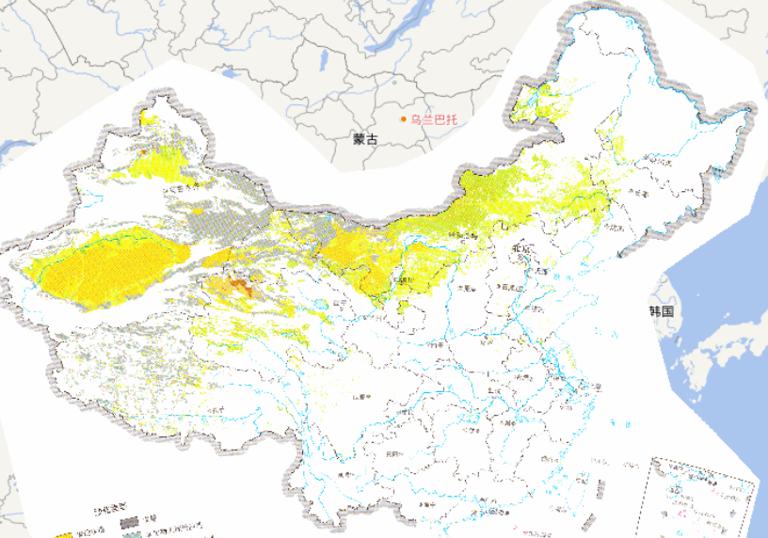 2004年中国重大沙尘暴灾害沙化土地现状在线地图