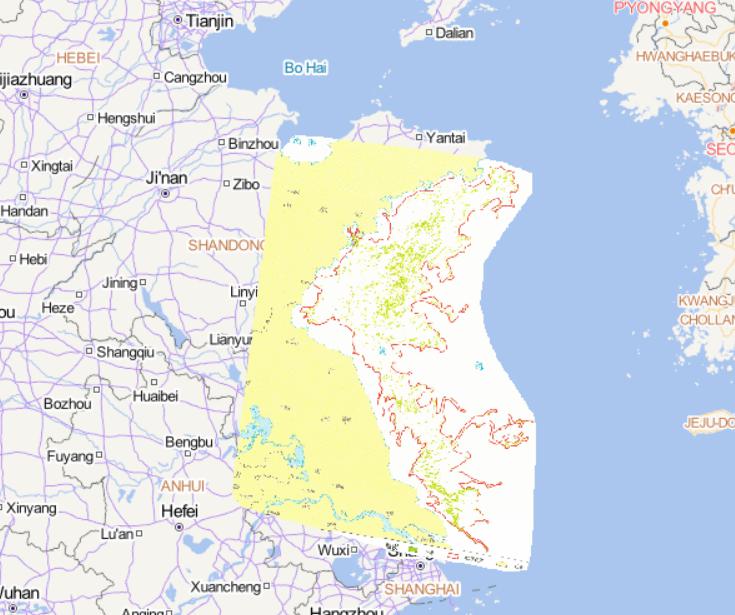 2014年7月14日海洋灾害绿潮分布在线地图