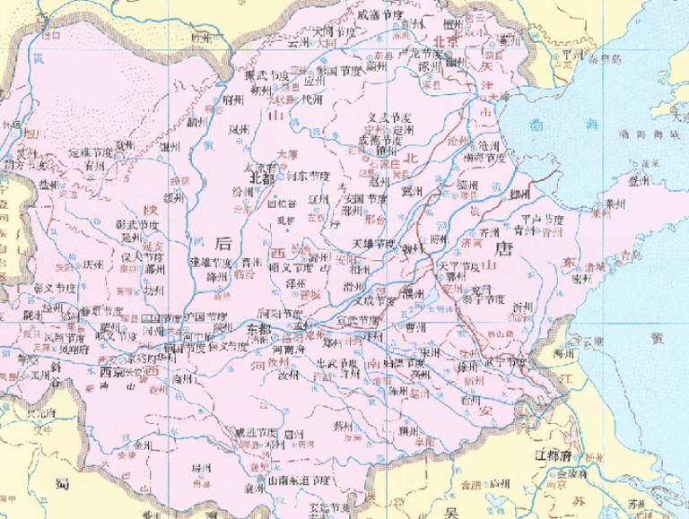中国五代十国时期后唐（934年）的在线历史地图