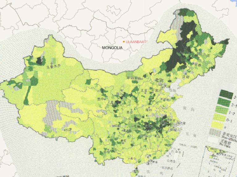 2016年中国分县农作物绝收面积在线地图