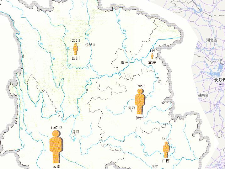 2010年中国西南旱灾饮水困难人口在线地图