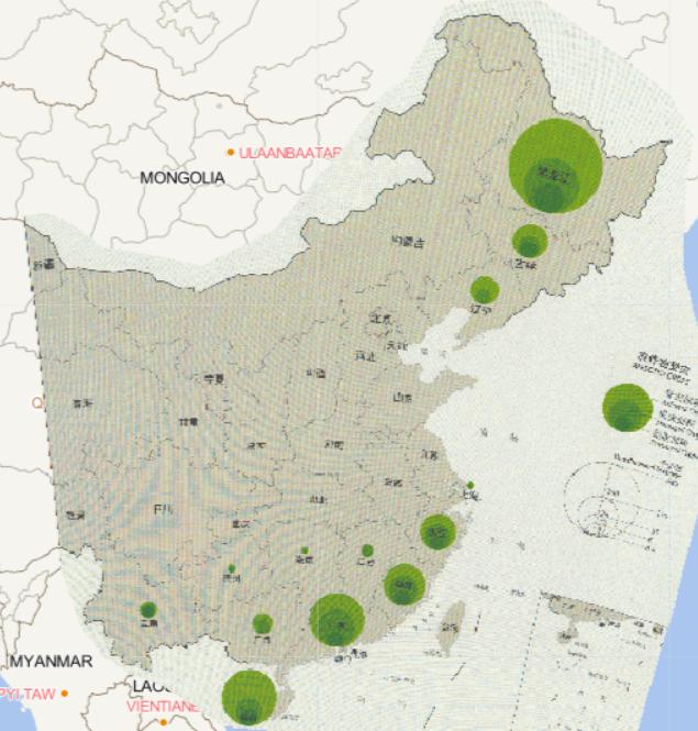 2016年中国台风灾害分省农作物受灾情况在线地图