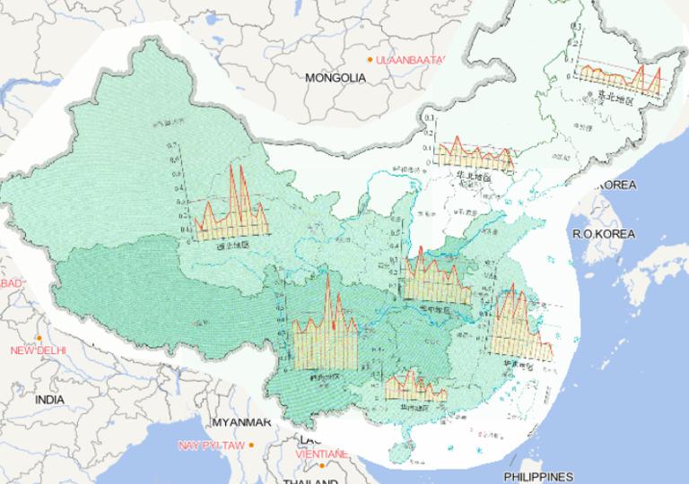 2014年中国分地区综合灾情指数时空分布在线地图