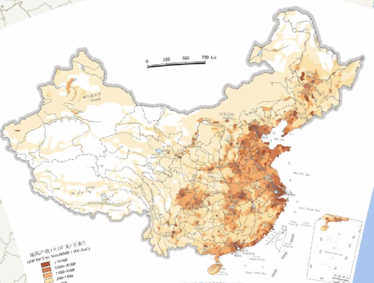 中国地均国内生产总值（2000年）在线地图