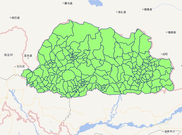 不丹王国2级行政界限