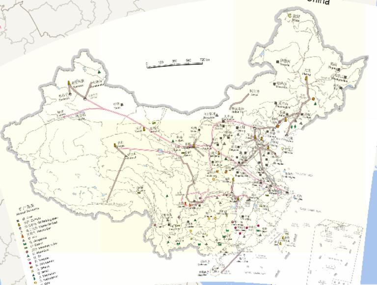 中国矿产资源与输油管道分布在线地图