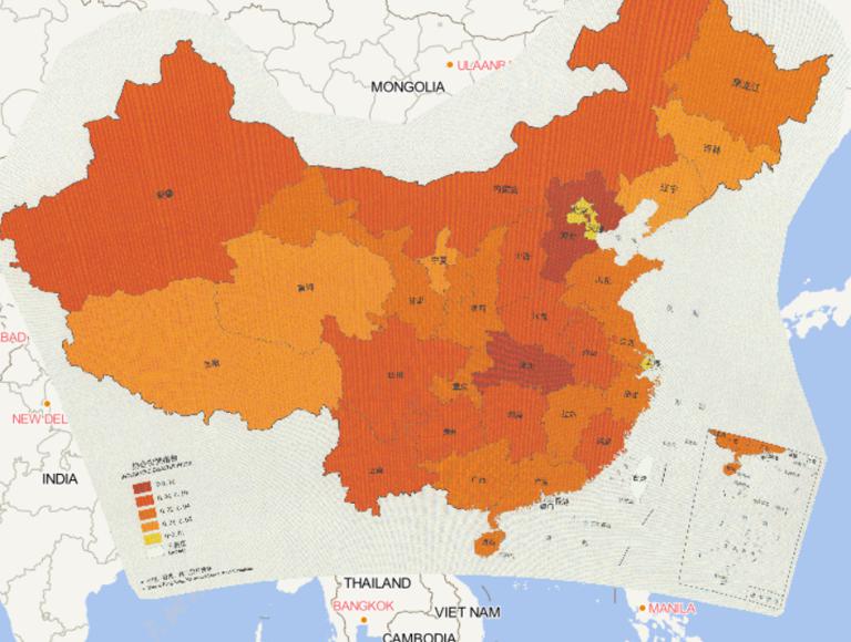 2016年中国分省综合灾情指数在线地图