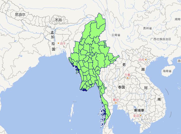 缅甸联邦共和国2级行政界限