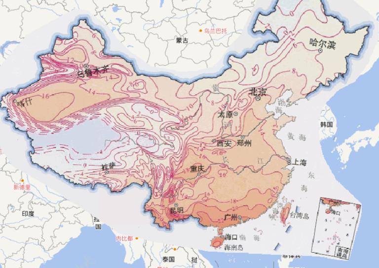 中国四月平均气温在线地图