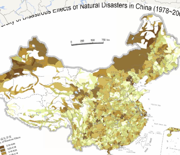 中国自然灾害成灾多度在线地图（1978至2000年）