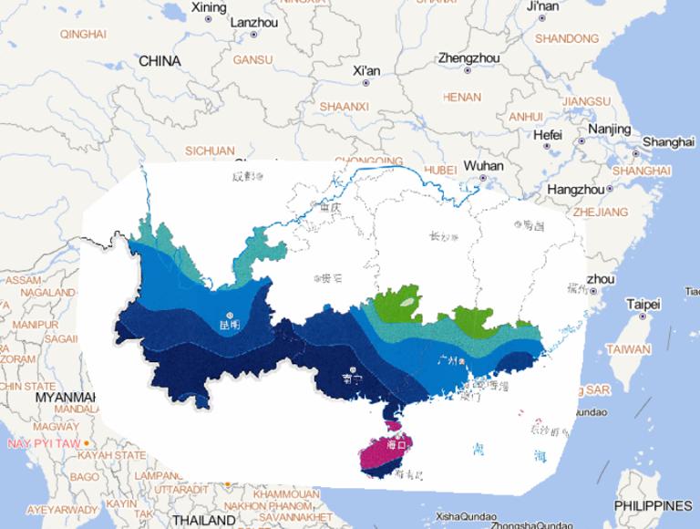 2014年7月18日-21日1409号“威马逊”超强台风灾害累积降水量在线地图