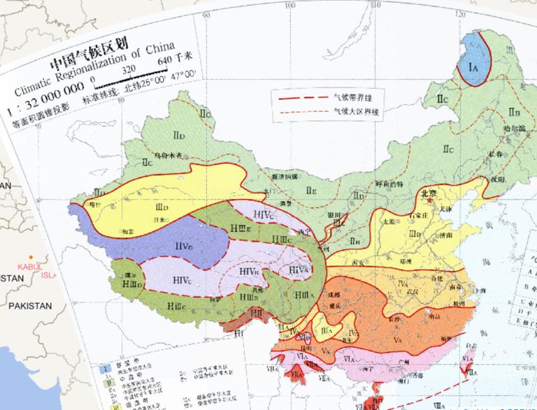 中国气候区划在线地图（1：3200万）