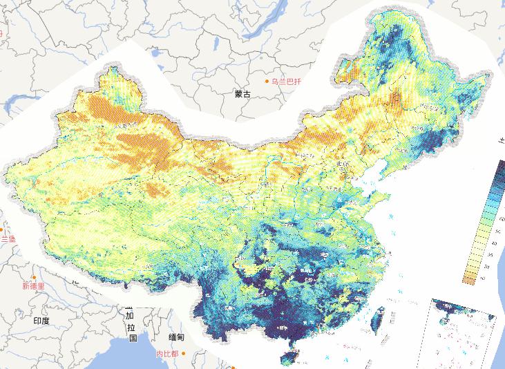 2010年4月中旬中国重大沙尘暴灾害土壤湿润状况在线地图
