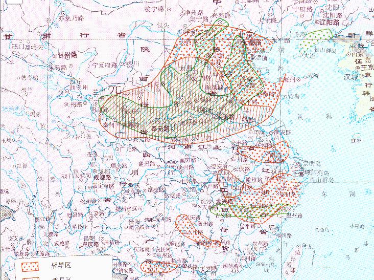 中国元朝干旱、冷冻灾害在线地图