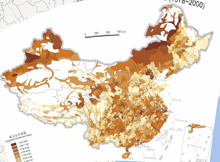 中国自然灾害成灾综合指数在线地图（1978年至2000年）