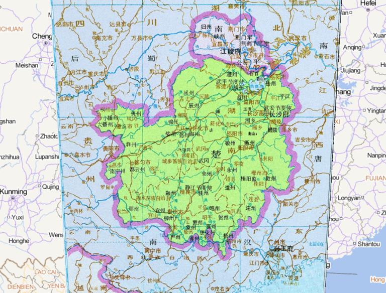 中国五代十国时期楚历史地图