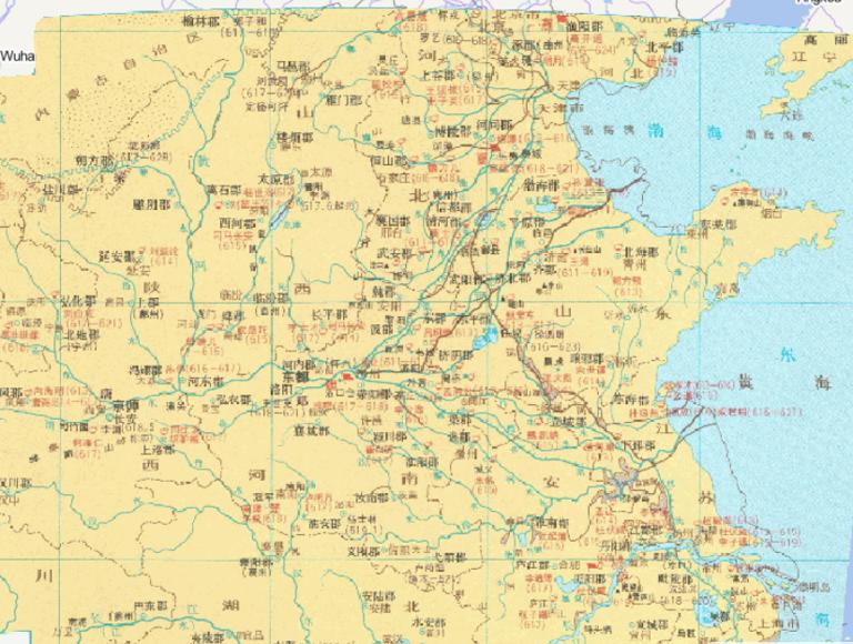 中国隋朝末年农民起义（611-623年）的在线历史地图