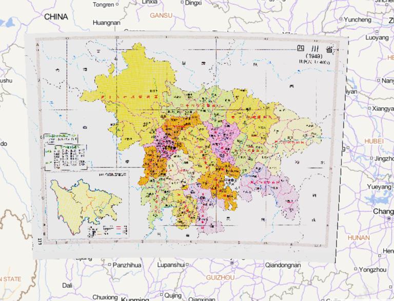 中国四川省1949年行政区划在线历史地图