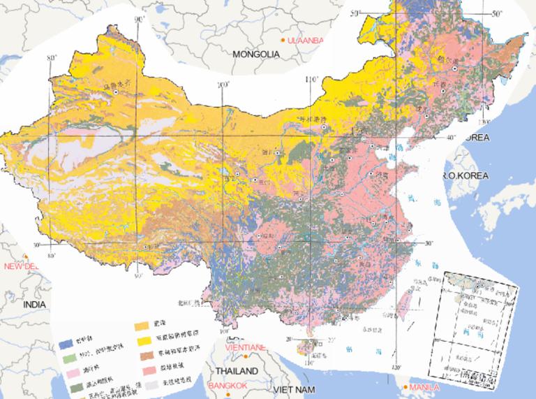 中国植被类型的在线地图