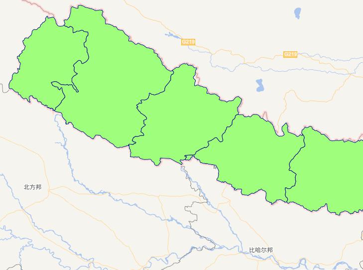 尼泊尔1级行政界限