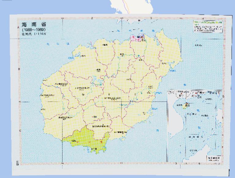 中国海南省行政区划（1988~1989年）在线历史地图